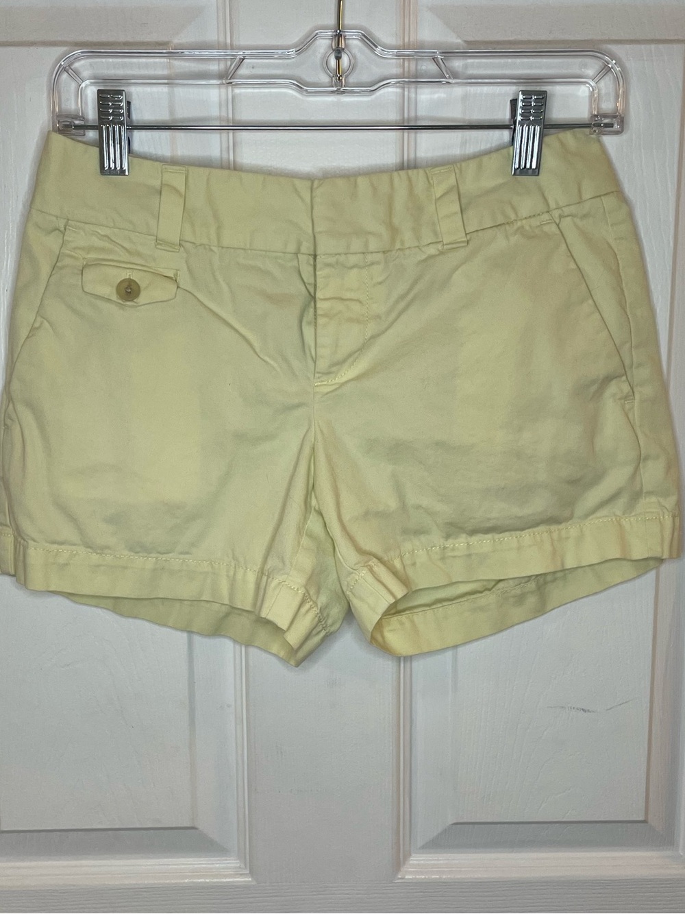 LOFT Pale Yellow Cotton Jean Shorts